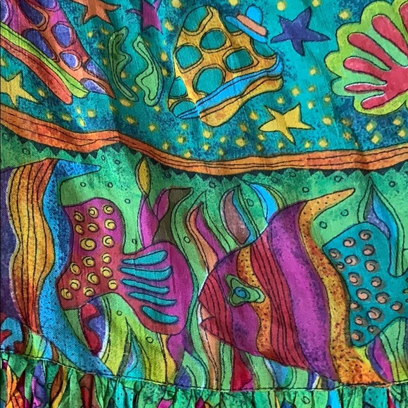 VTG 🐠 🐚 Colorful Fish dress Vibrant STUNNING - Picture 1 of 16
